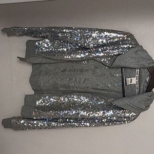 Sequin for days zip-up/reversible jacket